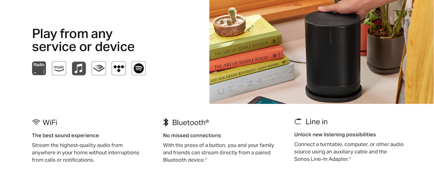 Sonos Move 2 play from any service or device