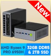 GMKtec Mini PC Gaming, M7 Pro AMD Ryzen 9 PRO 6950H (8C/16T 4.90Ghz) Dual NIC LAN 2.5G Desktop 