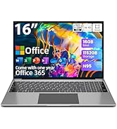 jumper Laptop Computer with Office 365, 16GB RAM 1152GB Storage, Laptops with 16 Inch FHD 1200P D...