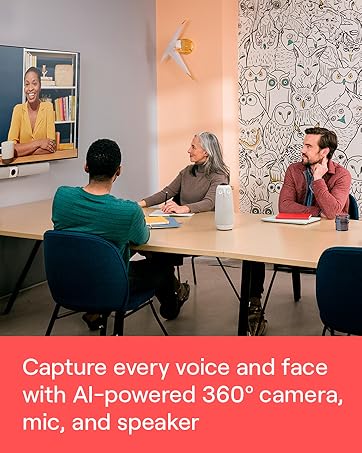 Capture every voice and face with AI-powered 360º camera, mic, and speaker