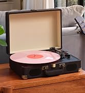 Amazon Basics Portable Suitcase Vinyl Turntable Record Player 